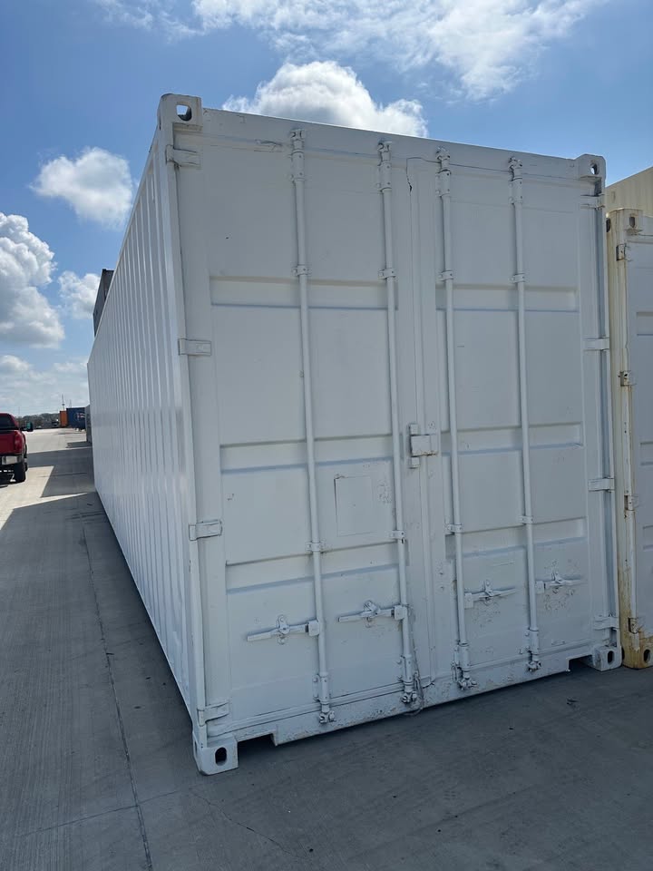 40 foot high cube painted white
