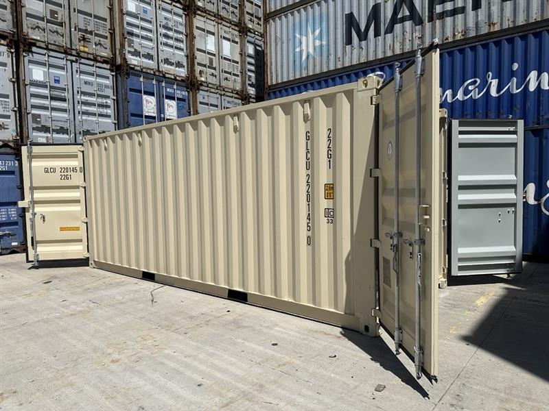 20 foot standard double door beige